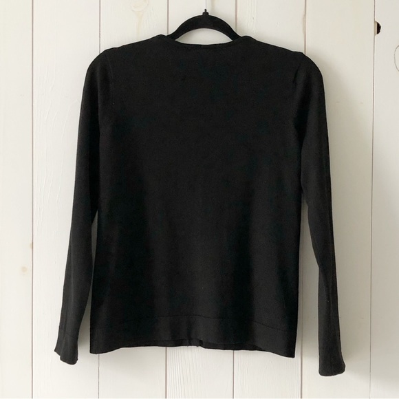 August Silk Black Silk Blend Soft Button Down Long Sleeve Cardigan Size Small - Picture 7 of 12